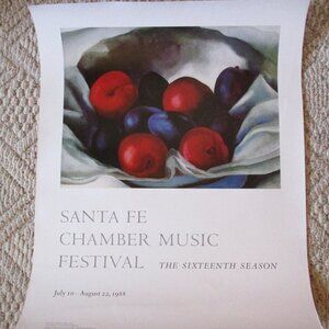 Santa Fe Chamber Music Festival 1988 Poster Georgia O'Keefe Sixteenth Season